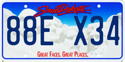 SD license plate 88EX34