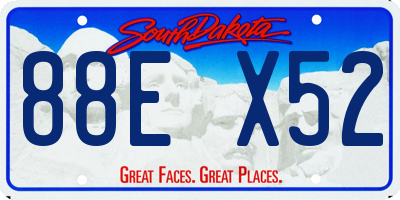 SD license plate 88EX52