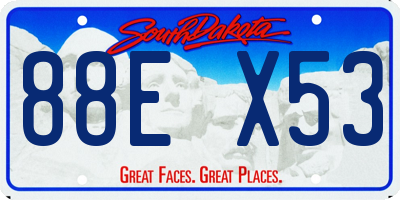 SD license plate 88EX53