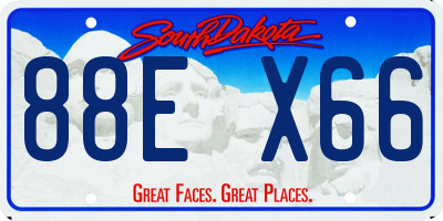 SD license plate 88EX66