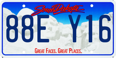 SD license plate 88EY16