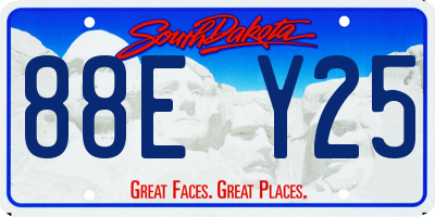 SD license plate 88EY25