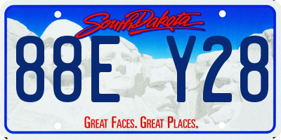 SD license plate 88EY28