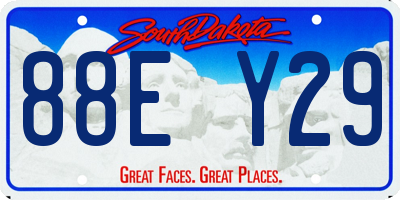 SD license plate 88EY29