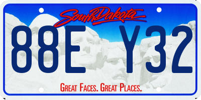 SD license plate 88EY32