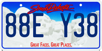 SD license plate 88EY38