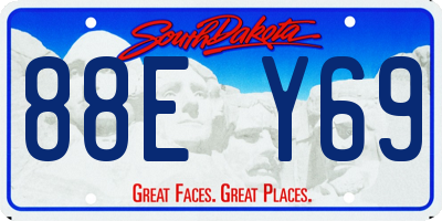 SD license plate 88EY69