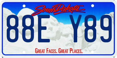 SD license plate 88EY89