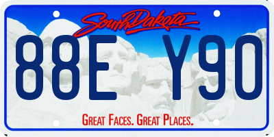 SD license plate 88EY90