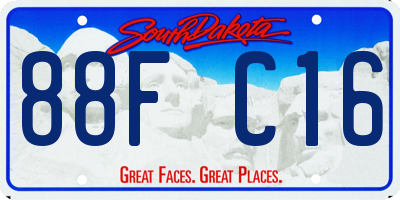 SD license plate 88FC16