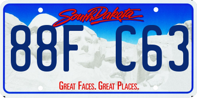 SD license plate 88FC63