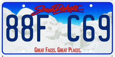 SD license plate 88FC69