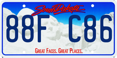 SD license plate 88FC86