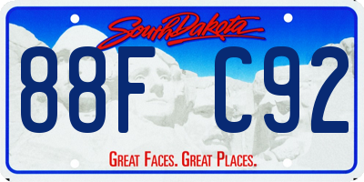 SD license plate 88FC92