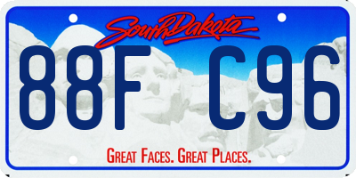 SD license plate 88FC96
