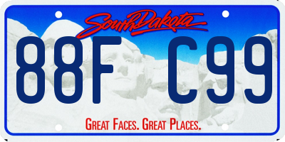 SD license plate 88FC99