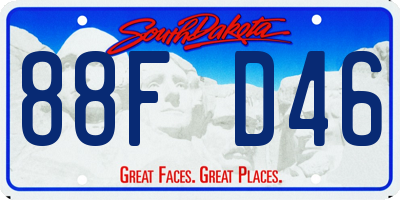 SD license plate 88FD46