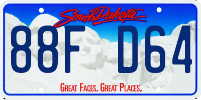SD license plate 88FD64