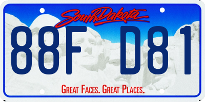 SD license plate 88FD81