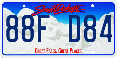 SD license plate 88FD84