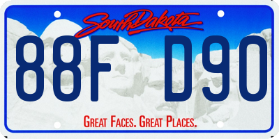 SD license plate 88FD90