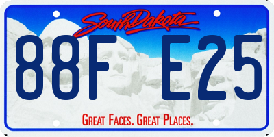 SD license plate 88FE25