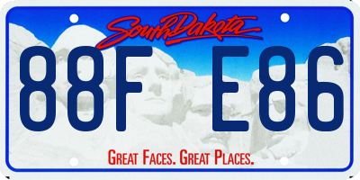 SD license plate 88FE86