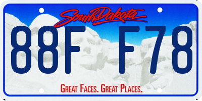 SD license plate 88FF78