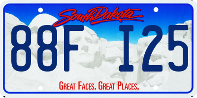 SD license plate 88FI25