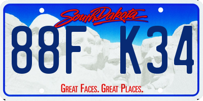 SD license plate 88FK34