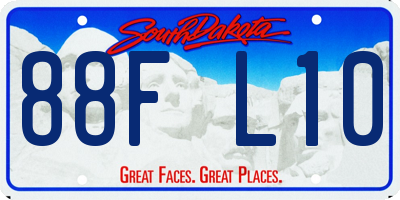 SD license plate 88FL10