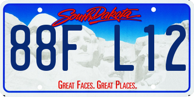 SD license plate 88FL12