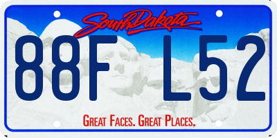 SD license plate 88FL52