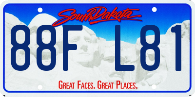 SD license plate 88FL81