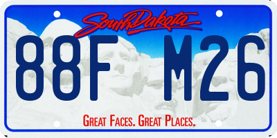 SD license plate 88FM26