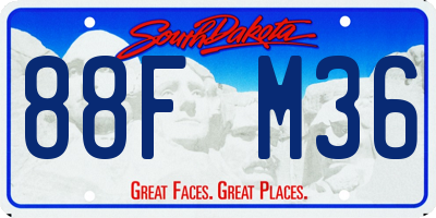 SD license plate 88FM36