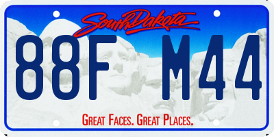 SD license plate 88FM44