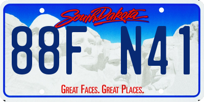 SD license plate 88FN41