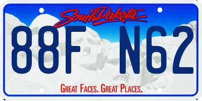 SD license plate 88FN62