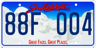 SD license plate 88FO04
