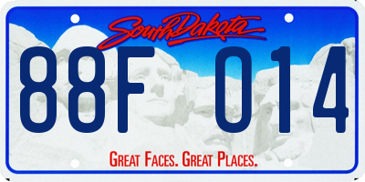 SD license plate 88FO14
