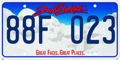 SD license plate 88FO23