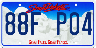 SD license plate 88FP04