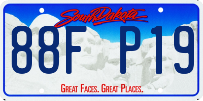 SD license plate 88FP19