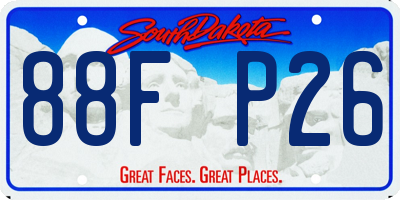 SD license plate 88FP26