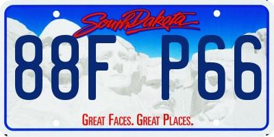 SD license plate 88FP66