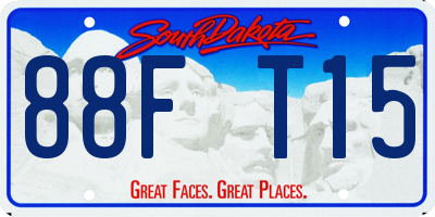 SD license plate 88FT15