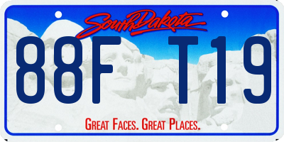 SD license plate 88FT19