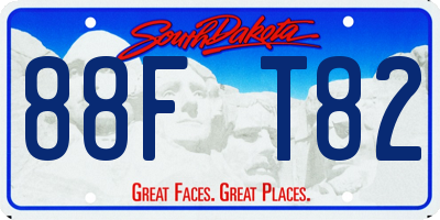 SD license plate 88FT82