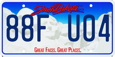 SD license plate 88FU04